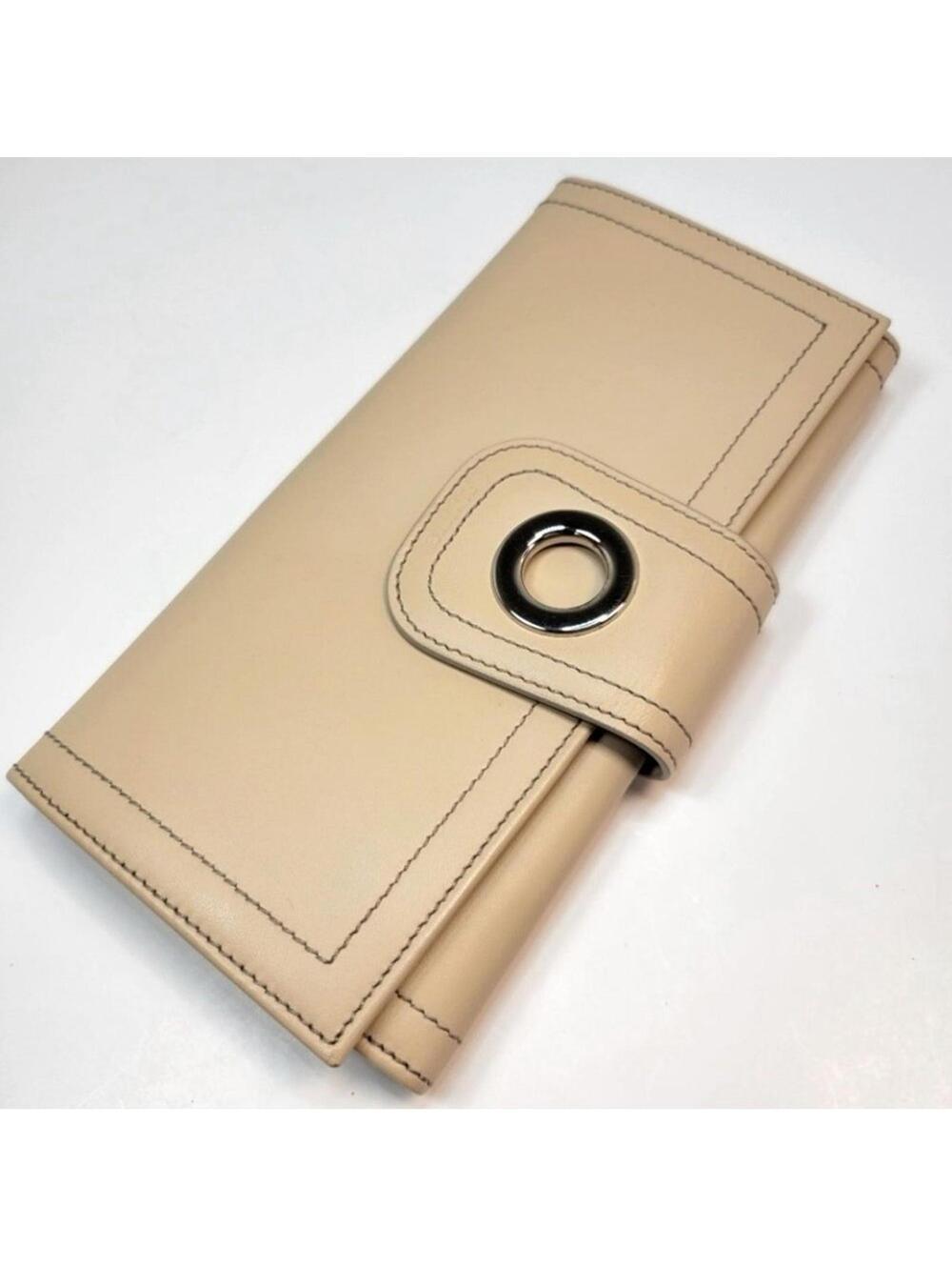 Bally Genuine Leather, Long Wallet, Cream, Made in Italy